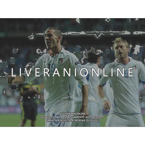 Qualificazioni ai Campionati Europei UEFA EURO 2012 Gruppo C Tallin - 03.09.2010 Estonia-Italia Nella Foto:bonucci esulta /Ph.Vitez-Ag. Aldo Liverani