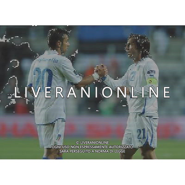 Qualificazioni ai Campionati Europei UEFA EURO 2012 Gruppo C Tallin - 03.09.2010 Estonia-Italia Nella Foto:quagliarella e pirlo esultanza finale /Ph.Vitez-Ag. Aldo Liverani