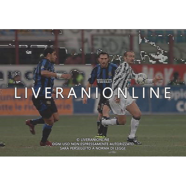 Inter-Juventus Coppa Italia semifinale ritorno Tim Cup 12/02/2004 nella foto adriano christian vieri e paolo montero* foto marco luzzani/Agenzia Aldo liverani