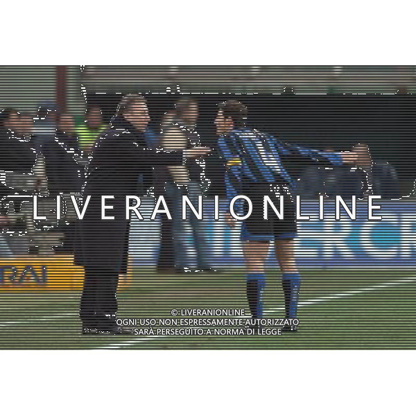 Inter-Juventus Coppa Italia semifinale ritorno Tim Cup 12/02/2004 nella foto alberto zaccheroni e zanetti javier* foto marco luzzani/Agenzia Aldo liverani