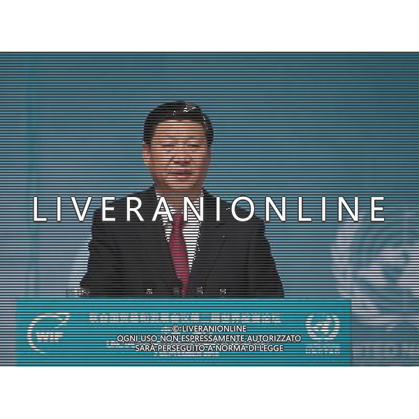 (100907) -- XIAMEN, Sept. 7, 2010 () -- Chinese Vice President Xi Jinping delivers a keynote speech during the opening ceremony and world leaders investment summit of the 2nd World Investment Forum, which is sponsored by the United Nations Conference on Trade and Development (UNCTAD), in the coastal city of Xiamen, southeast China\'s Fujian Province, Sept. 7, 2010. (/Lan Hongguang)(wyo) - Xinhua/Photoshot - Ag. Aldo Liverani sas ITALY ONLY World Investment Forum\' - WIF 2010, forum globale sugli investimenti organizzato con cadenza biennale dalla United Nations Conference on Trade and Development (UNCTAD)