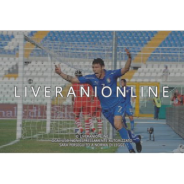Pescara - 07/09/2010 - Stadio \'Adriatico\' - Qualificazioni Campionato Europeo Under 21 2011 - Italia vs Galles - nella foto: L\'esultanza di Mattia Mustacchio ph. Corradetti / ©Aldo Liverani Sas