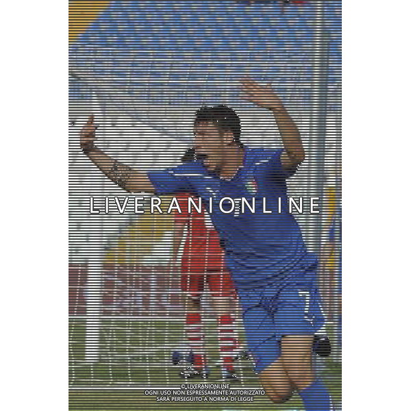 Pescara - 07/09/2010 - Stadio \'Adriatico\' - Qualificazioni Campionato Europeo Under 21 2011 - Italia vs Galles - nella foto: L\'esultanza din Mattia MUSTACCHIO dopo il gol vittoria ph. Corradetti / ©Aldo Liverani Sas