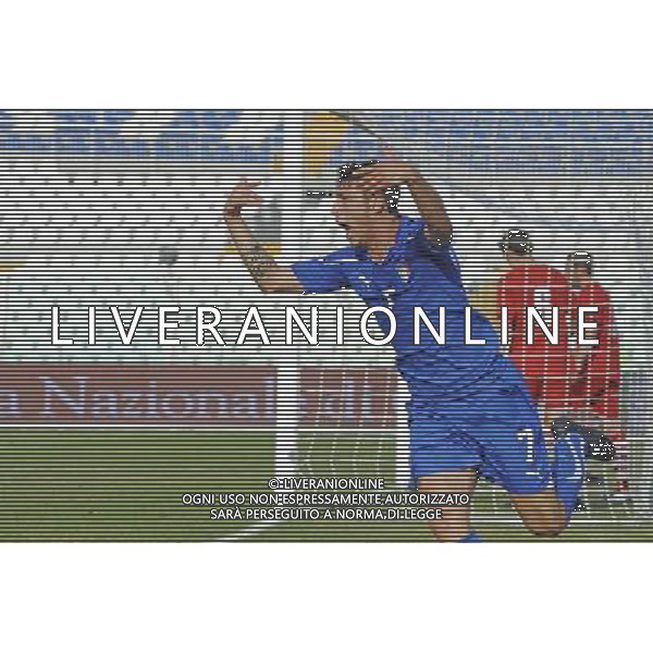Pescara - 07/09/2010 - Stadio \'Adriatico\' - Qualificazioni Campionato Europeo Under 21 2011 - Italia vs Galles - nella foto: L\'esultanza di Mattia MUSTACCHIO ph. Corradetti / ©Aldo Liverani Sas