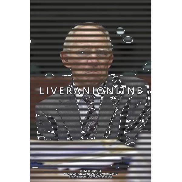 German Finance Minister Wolfgang Schaeuble during EU Eurogroup finance ministers meeting at European Council headquarters in Brussels, Belgium on 2010-09-07 by Wiktor Dabkowski Riunione e Conferenza Stampa dei ministri delle finanze dell\'Eurogruppo presso la sede del Consiglio europeo a Bruxelles, in Belgio 07/09/2010