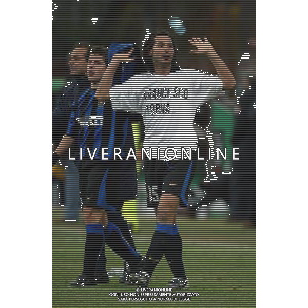 milano 12/02/04 inter-juventus coppa italia tim cup nella foto esultanza adani daniele ph junior belardo / ag aldo liverani s.a.s