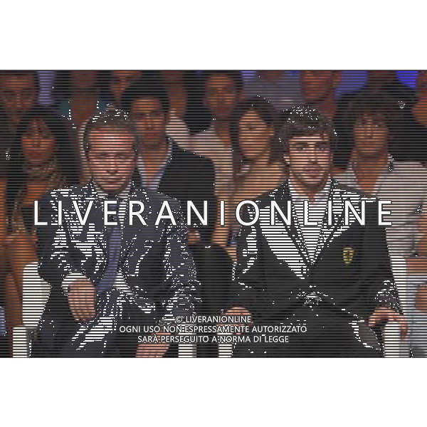 La \'Domenica Sportiva\' Trasmissione Televisiva del 12/09/2010 nella foto Giuseppe Dossena e Fernando Alonso ©Romano/Agenzia Aldo Liverani Sas