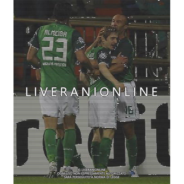CHAMPIONS LEAGUE 2010/2011 WERDER BREMA Tottenham CALCIO 14.09.2010 Champions League SV Werder Bremen - Tottenham Hotspurs nella foto l\'esultanza dopo il gol di Marko Marin ©firosportphoto/AG.ALDO LIVERANI SAS ITALY ONLY