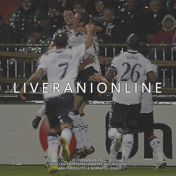 FuÃŸball,Fussball, 14.09.2010 CHAMPIONS LEAGUE 2010/2011 WERDER BREMA Tottenham CALCIO 14.09.2010 Champions League SV Werder Bremen - Tottenham Hotspurs nella foto l\'esultanza dopo il gol di Peter Crouch ©firosportphoto/AG.ALDO LIVERANI SAS ITALY ONLY