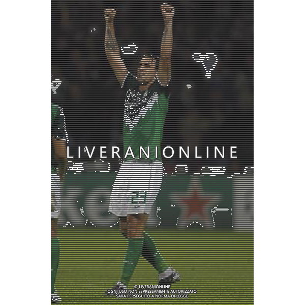 FuÃŸball,Fussball, 14.09.2010 CHAMPIONS LEAGUE 2010/2011 WERDER BREMA Tottenham CALCIO 14.09.2010 Champions League SV Werder Bremen - Tottenham Hotspurs nella foto l\'esultanza dopo il gol di Hugo Almeida ©firosportphoto/AG.ALDO LIVERANI SAS ITALY ONLY