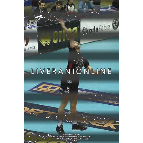 Firenze 14/02/2004 Sisley Treviso- Icom Latina Volley semifinali Tim Coppa Italia A1 nella foto punto finale di Alberto Cisolla foto gianni nucci/agenzia Aldo Liverani