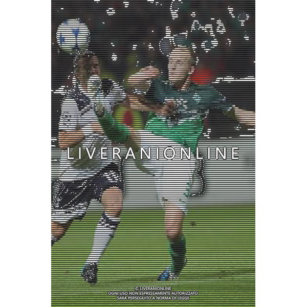 BREMA 14.09.2010 MECZ 1. KOLEJKA GRUPA A LIGA MISTRZOW SEZON 2010/11: WERDER BREMA - TOTTENHAM LONDYN --- CHAMPIONS LEAGUE MATCH GROUP A: WERDER BREMEN - TOTTENHAM HOTSPUR FC RAFAEL VAN DER VAART PETRI PASANEN WERDER BREMA TOTTENHAM FOT. NEWSPIX/ALDO LIVERANI SAS ITALY ONLY *** Local Caption *** .