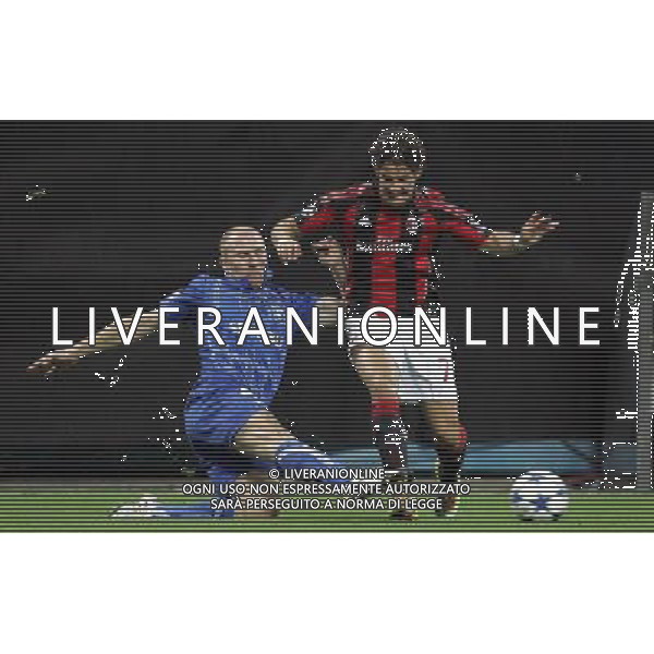 Milan - Auxerre Champions League 15/09/2010 nella foto alexandre pato e grichting ©luzzani/Agenzia Aldo Liverani Sas