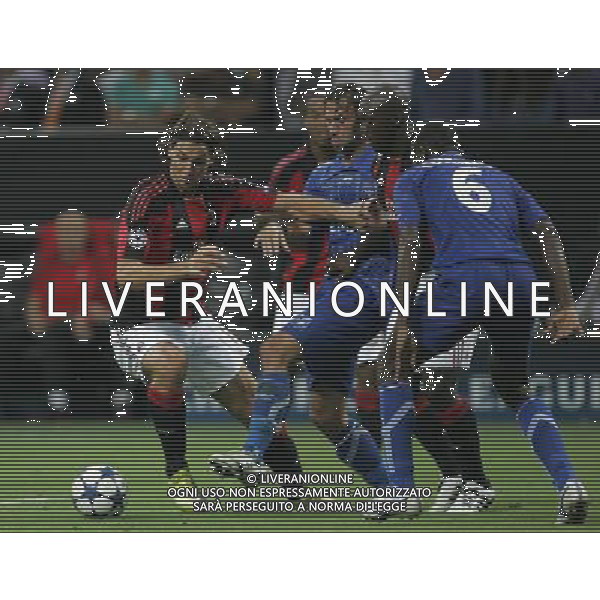 Milan - Auxerre Champions League 15/09/2010 nella foto zlatan ibrahimovic, hengbart, seedorf e coulibaly ©luzzani/Agenzia Aldo Liverani Sas