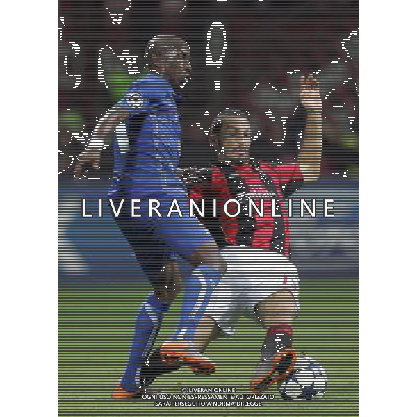 Milan - Auxerre Champions League 15/09/2010 nella foto gianluca zambrotta e langil ©luzzani/Agenzia Aldo Liverani Sas