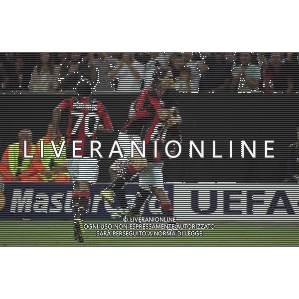 Milan - Auxerre Champions League 15/09/2010 nella foto esultanza dopo il gol di zlatan ibrahimovic con ronaldinho ©luzzani/Agenzia Aldo Liverani Sas