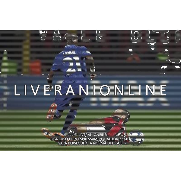 Milano 15-09-2010 Champions League 2010/11 Milan-Auxerre 2:0 nella foto steeven langil e gianluca zambrotta ph marco luzzani/ag aldo liverani s.a.s.