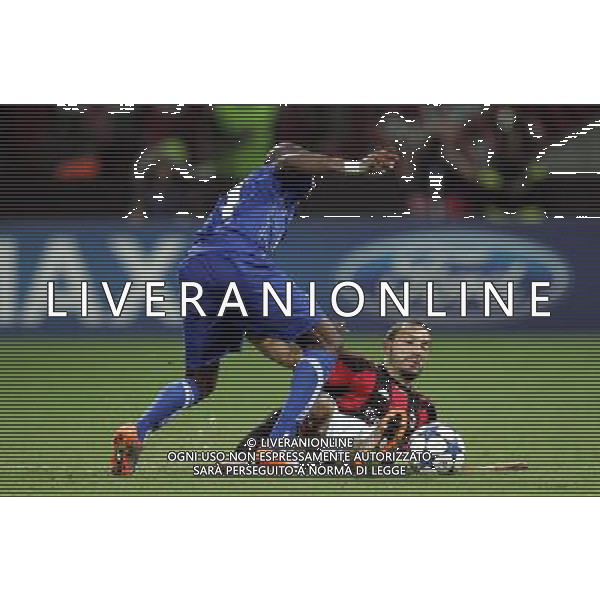 Milano 15-09-2010 Champions League 2010/11 Milan-Auxerre 2:0 nella foto steeven langil e gianluca zambrotta ph marco luzzani/ag aldo liverani s.a.s.