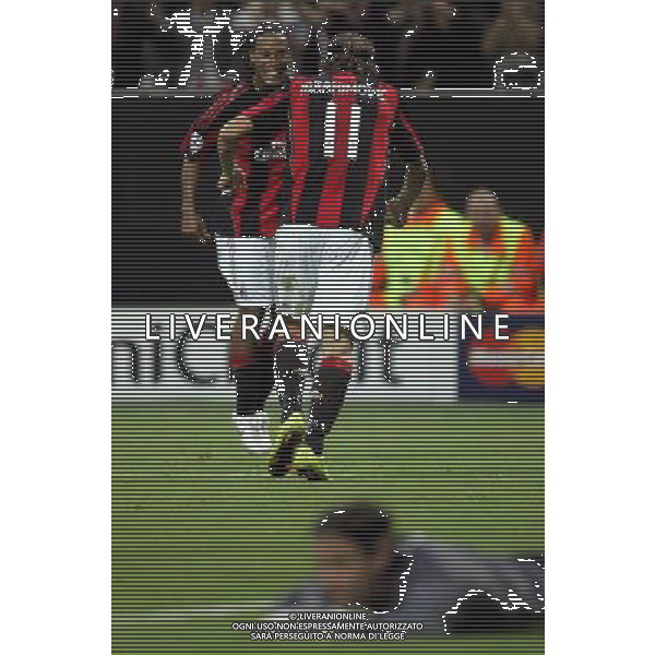 Milano 15-09-2010 Champions League 2010/11 Milan-Auxerre 2:0 nella foto l\'esultanza di zlatan ibrahimovic dopo il gol con ronaldinho ph marco luzzani/ag aldo liverani s.a.s.