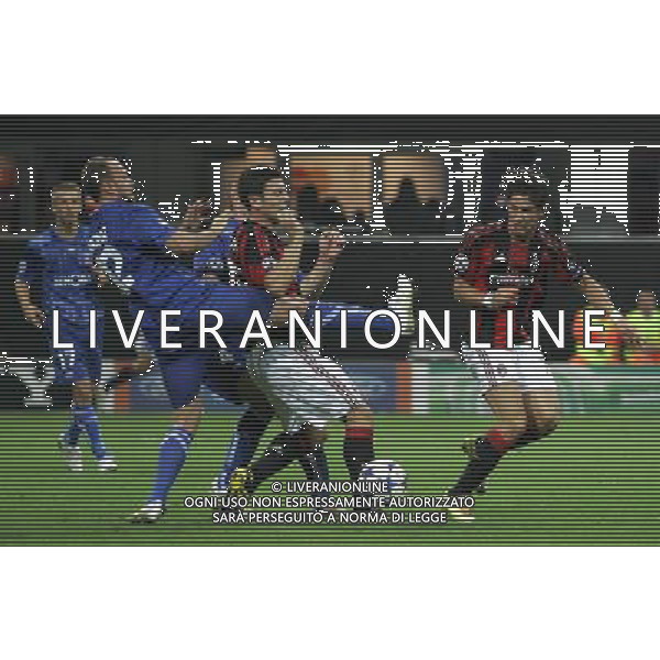 Milano 15-09-2010 Champions League 2010/11 Milan-Auxerre 2:0 nella foto pato, daniele bonera e jean-pascal mignot ph marco luzzani/ag aldo liverani s.a.s.