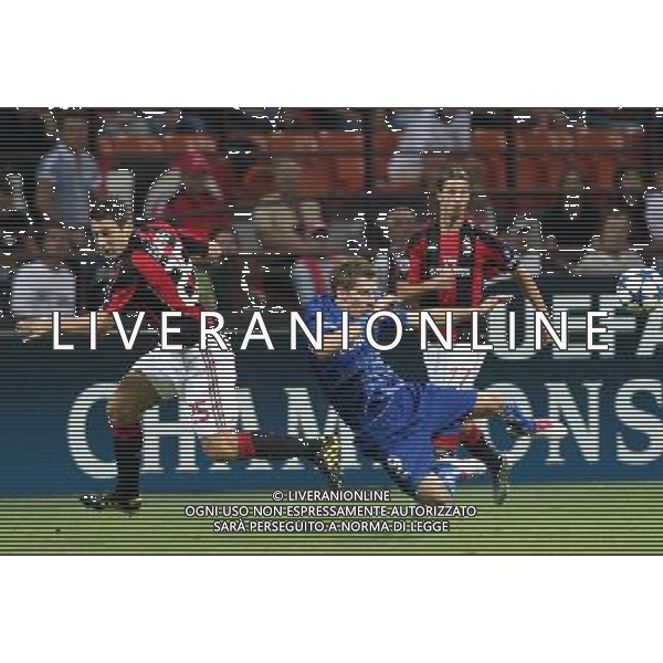 MILANO 15.09.2010-CHAMPIONS LEAGUE MATCH GROUP G MILAN - AJ AUXERRE 2:0 NELLA FOTO DANIELE BONERA VALTER BIRSA LUCA ANTONINI FOT. PIOTR KUCZA/NEWSPIX.PL/AG ALDO LIVERANI ONLY ITALY 