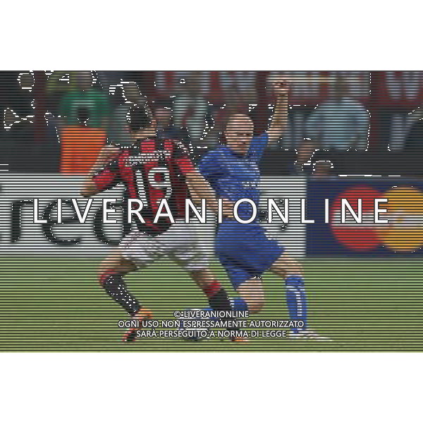 MILANO 15.09.2010-CHAMPIONS LEAGUE MATCH GROUP G MILAN - AJ AUXERRE 2:0 NELLA FOTO GIANLUCA ZAMBROTTA STEPHANE GRICHTING FOT. PIOTR KUCZA/NEWSPIX.PL/AG ALDO LIVERANI ONLY ITALY 