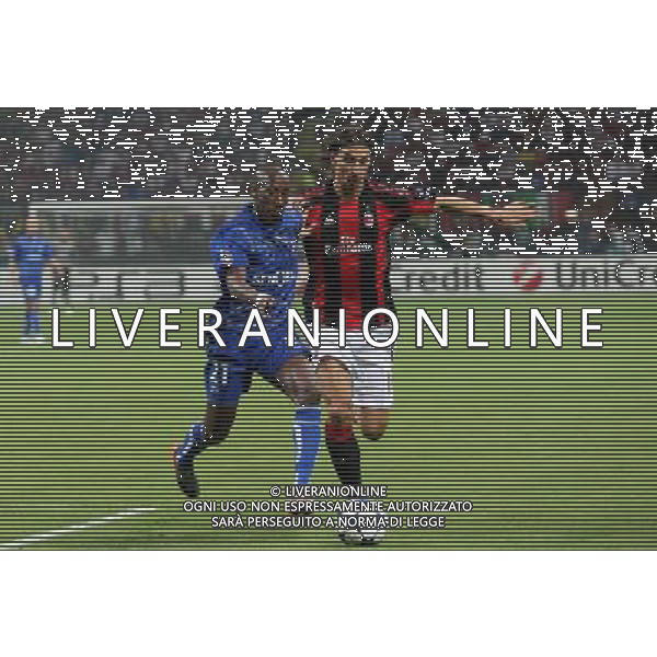 MILANO 15.09.2010-CHAMPIONS LEAGUE MATCH GROUP G MILAN - AJ AUXERRE 2:0 NELLA FOTO STEEVEN LANGIL ZLATAN IBRAHIMOVIC FOT. PIOTR KUCZA/NEWSPIX.PL/AG ALDO LIVERANI ONLY ITALY 