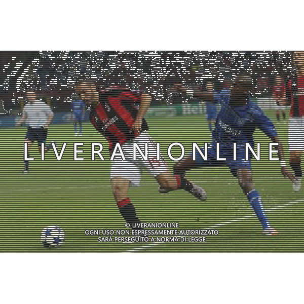 MILANO 15.09.2010-CHAMPIONS LEAGUE MATCH GROUP G MILAN - AJ AUXERRE 2:0 NELLA FOTO GIANLUCA ZAMBROTTA STEEVEN LANGIL FOT. PIOTR KUCZA/NEWSPIX.PL/AG ALDO LIVERANI ONLY ITALY 