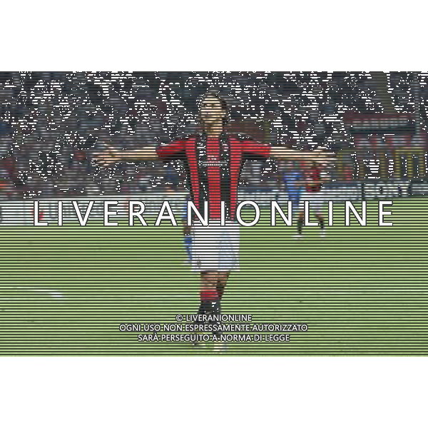 MILANO 15.09.2010-CHAMPIONS LEAGUE MATCH GROUP G MILAN - AJ AUXERRE 2:0 NELLA FOTO ZLATAN IBRAHIMOVIC - GOL NA 2:0 FOT. PIOTR KUCZA/NEWSPIX.PL/AG ALDO LIVERANI ONLY ITALY 