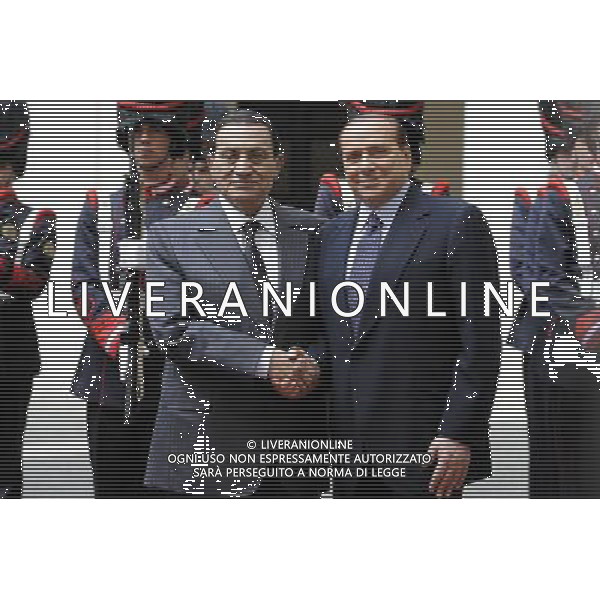 Roma - 23/09/2010 - Il Presidente del Consiglio Silvio Berlusconi incontra il Presidente della Repubblica Araba d\'Egitto Mohamed Hosny MUBARAK ph. Corradetti / ©Aldo Liverani Sas