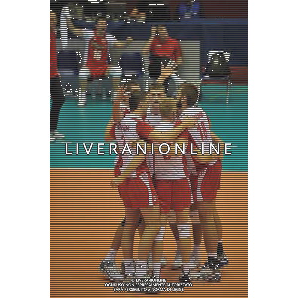 Trieste, 25/09 /2010. FIVB 2010 Men\'s World Championship Polonia vs Canada Gruppo F - 1 turno Nella foto: Polonia Esultanza Foto di Simone Ferraro / Ag. Aldo Liverani