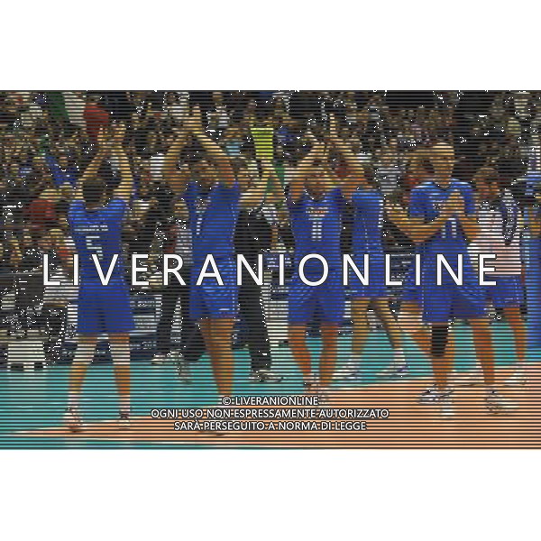 Campionati Mondiali Pallavolo maschile 1° giornata della prima fase Milano 25-09-2010 Italia - Giappone nella foto: esultanza Italia a fine gara foto Garavaglia - ag. Aldo Liverani sas