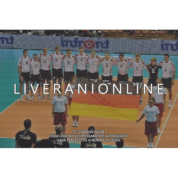 Trieste, 25/09 /2010. FIVB 2010 Men\'s World Championship Germania vs Serbia Gruppo F - 1 turno Nella foto: Germania formazione Foto di Simone Ferraro / Ag. Aldo Liverani