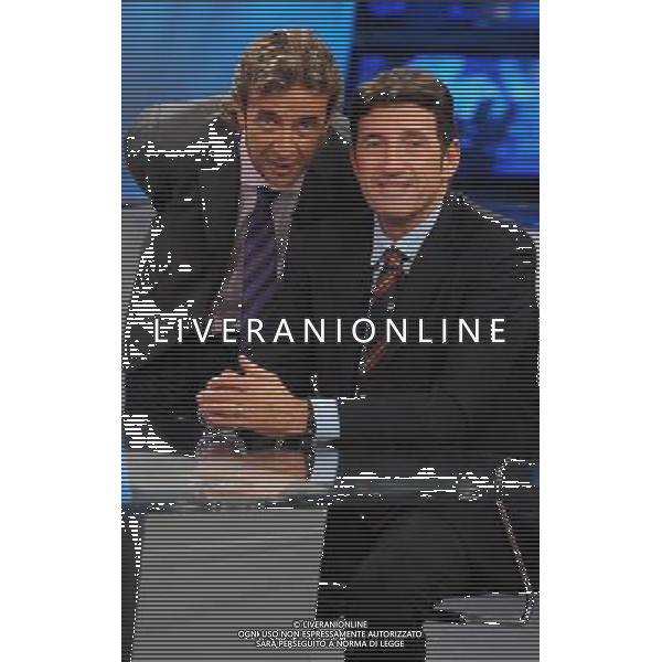 COLOGNO M.se (MI) 26/9/2010 STUDIO 11 DI MEDIASET VIA CINELANDIA, 5 TRASMISSIONE TELEVISIVA: -GUIDA AL CAMPIONATO- NELLA FOTO MINO TAVERI E GIOVANNI GALLI FOTO ROMANO/AG ALDO LIVERANI