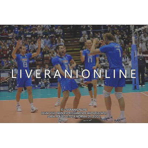 Campionati Mondiali Pallavolo maschile FIVB 3Á giornata della prima fase Milano 27-09-2010 Italia - Iran nella foto: gioia Italia a fine gara foto Garavaglia - ag. Aldo Liverani sas