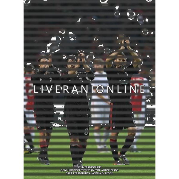UEFA Champions League 2010/2011 Gruppo G Amsterdam (Olanda) - 28.09.2010 Ajax-Milan Nella Foto:gattuso-zambrotta-antonini salutano i tifosi a fine partita /Ph.Vitez-Ag. Aldo Liverani