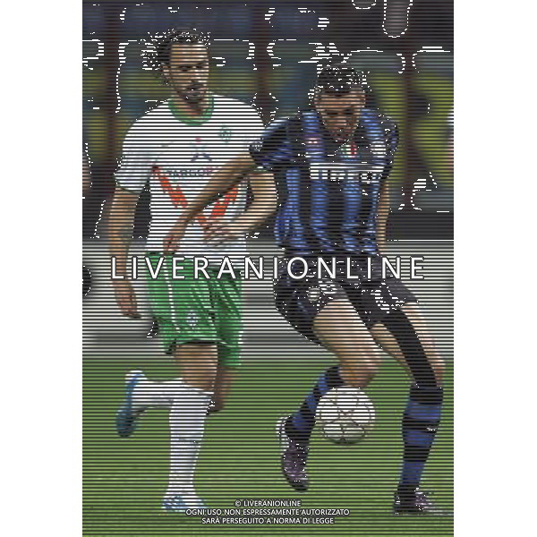 Inter - Werder Brema Champions League 29/09/2010 nella foto lucio e hugo almeida ©Luzzani/Agenzia Aldo Liverani Sas