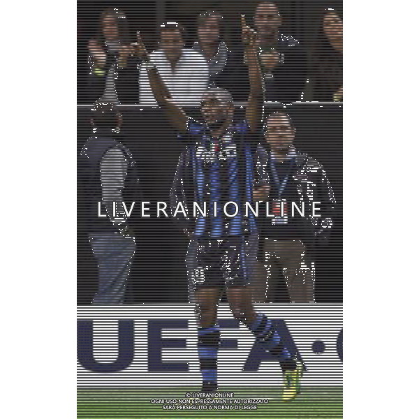 Inter - Werder Brema Champions League 29/09/2010 nella foto esultanza di samuel eto\'o dopo il primo gol ©Luzzani/Agenzia Aldo Liverani Sas