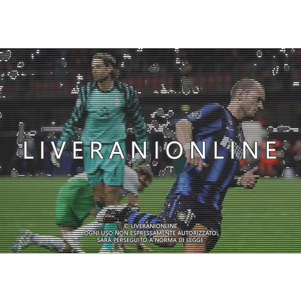 Inter - Werder Brema Champions League 29/09/2010 nella foto esultanza dopo il gol di wesley sneijder ©Luzzani/Agenzia Aldo Liverani Sas