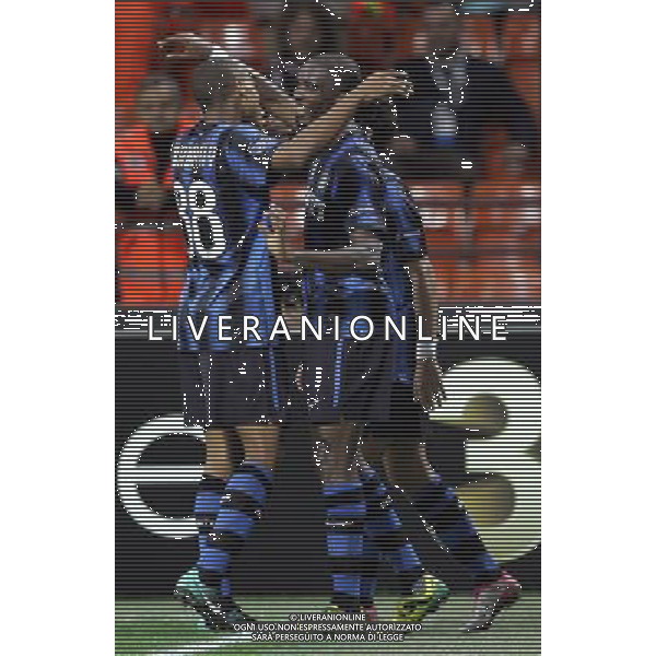 Inter - Werder Brema Champions League 29/09/2010 nella foto esultanza dopo il terzo gol di samuel eto\'o ©Luzzani/Agenzia Aldo Liverani Sas