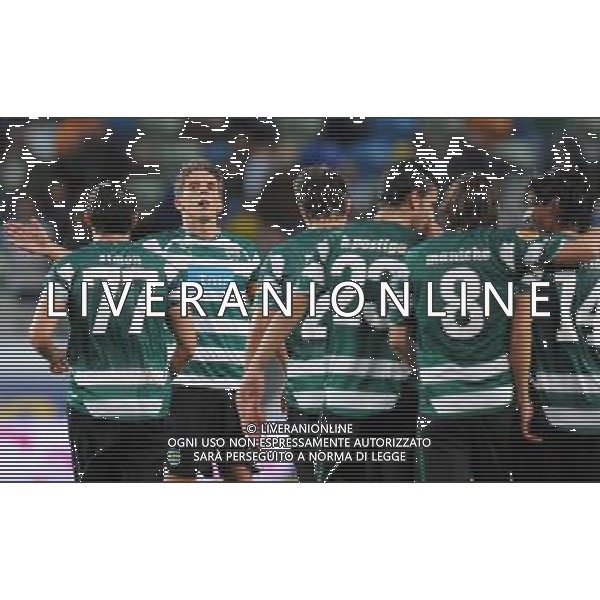 20100930: LISBON, PORTUGAL - Sporting Lisbon vs PFC Levski Sofia: UEFA Europa League 2010/2011 - Group Stage. NELLA FOTO Daniel Carrico (Sporting) and team mates celebrating. PHOTO: Alexandre Pona/CITYFILES AG ALDO LIVERANI-ONLY ITALY