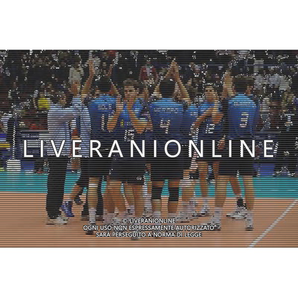 Campionati Mondiali Pallavolo maschile FIVB 1Á giornata della seconda fase Milano 30-09-2010 Francia - Argentina nella foto: gioia Argentina a fine gara foto Garavaglia - ag. Aldo Liverani sas