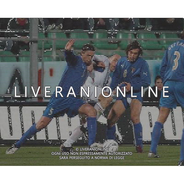 Palermo 18/02/2004 Italia-repubblica ceca amichevole nazionale nella foto nicola legrottaglie koller e andrea pirlo* Agenzia Aldo liverani