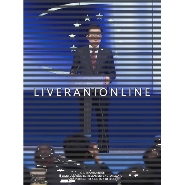 (101006) -- BRUSSELS, Oct. 6, 2010 -- South Korean President Lee Myung-bak attends a press conference held at the end of the EU-Republic of Korea Summit in Brussels, capital of Belgium, Oct. 6, 2010. EU and South Korea signed a free trade agreement Wednesday at the EU-Republic of Korea Summit. Thierry Monasse)(gj) - Xinhua - Photoshot - Ag. Aldo Liverani sas ITALY ONLY BRUXELLES - SUMMIT EUROPA UNITA E REPUBBLICA DI KOREA