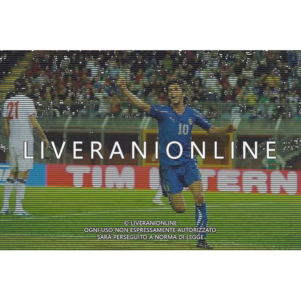 Rieti - 08/10/2010 - Stadio \'Centro D\'Italia\' - Spareggio d\'andata per accedere all\'Europeo Under 21 2011 - Italia vs Bielorussia - nella foto: L\'esultanza di Diego Fabbrini ph. Corradetti / ©Aldo Liverani Sas