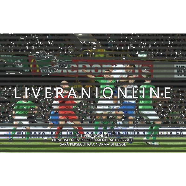 Qualificazioni ai Campionati Europei UEFA EURO 2012 Gruppo C Belfast (Irlanda del Nord) - 08.10.2010 Irlanda del Nord-Italia Nella Foto:marco borriello prova il colpo di testa /Ph.Vitez-Ag. Aldo Liverani