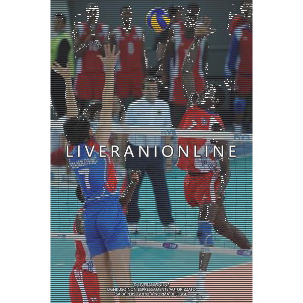 Campionati Mondiali Pallavolo maschile FIVB Semifinale Roma 9-10-2010 Cuba - Serbia nella foto: Roberto Camejo (Cuba) a DX contro Dragan Stankovic (Serbia) foto Garavaglia - ag. Aldo Liverani sas