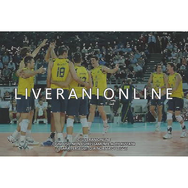 Campionati Mondiali Pallavolo maschile FIVB Semifinale Roma 9-10-2010 Italia - Brasile nella foto: esultanza Brasile foto Garavaglia - ag. Aldo Liverani sas