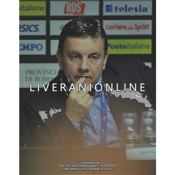 (101010) -- ROME, Oct. 10, 2010 () -- Serbia\'s main coach Igor Kolakovic reacts during the press conference after the semi-final against Cuba at the 2010 FIVB Men\'s Volleyball World Championship in Rome, Italy, Oct. 9, 2010. Serbia lost 2-3. (/Chen Haitong) ©photoshot/Agenzia Aldo Liverani Sas - ITALY ONLY - Cuba - Serbia Volley Campionati Mondiali Pallavolo maschile FIVB Semifinale Roma