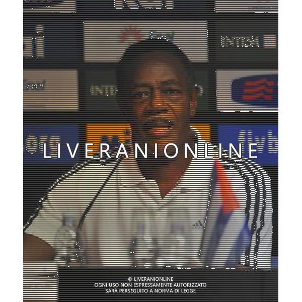 (101010) -- ROME, Oct. 10, 2010 () -- Cuba\'s main coach Orlando Samuel Blackood reacts during the press conference after the semi-final against Serbia at the 2010 FIVB Men\'s Volleyball World Championship in Rome, Italy, Oct. 9, 2010. Cuba won 3-2. (/Chen Haitong) ©photoshot/Agenzia Aldo Liverani Sas - ITALY ONLY - Cuba - Serbia Volley Campionati Mondiali Pallavolo maschile FIVB Semifinale Roma